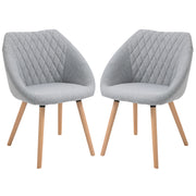 Set di 2 Sedie da Pranzo Design Scandinavo ¨C Zephmum ¨C Legno di Faggio Grigio