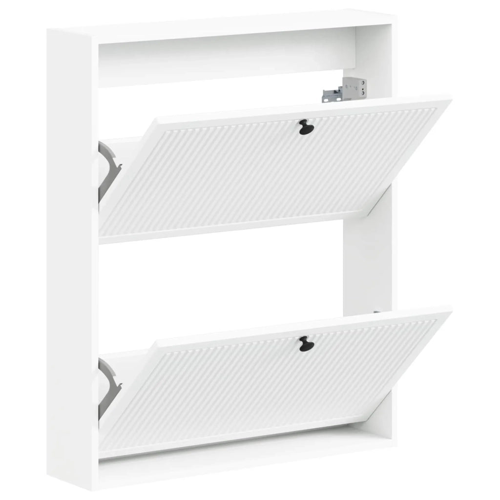 Mobiletto per Scarpe da Muro EDE 71 x 17 x 86 cm Bianco 895975