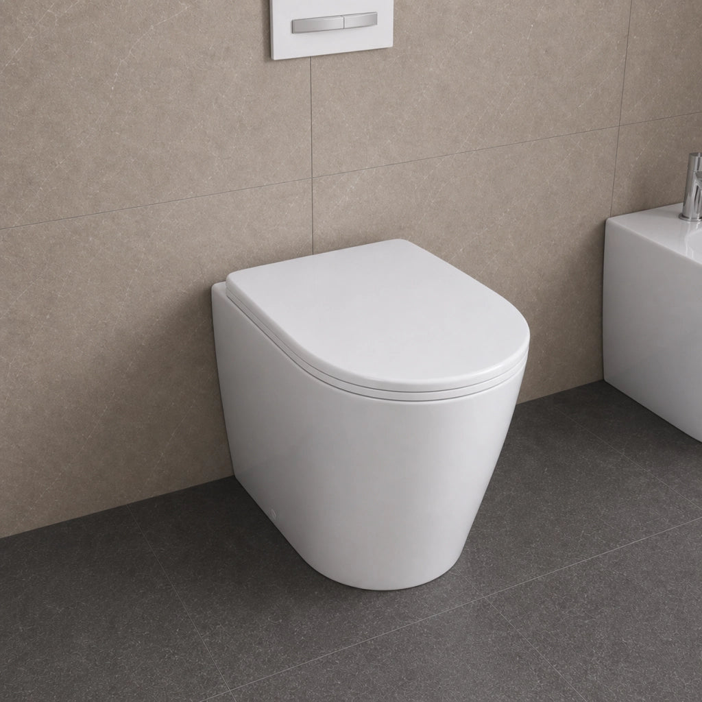 Vaso wc ceramica serie giunone a pavimento bianco lucido filo parete *** accessori senza fissaggi, confezione 1