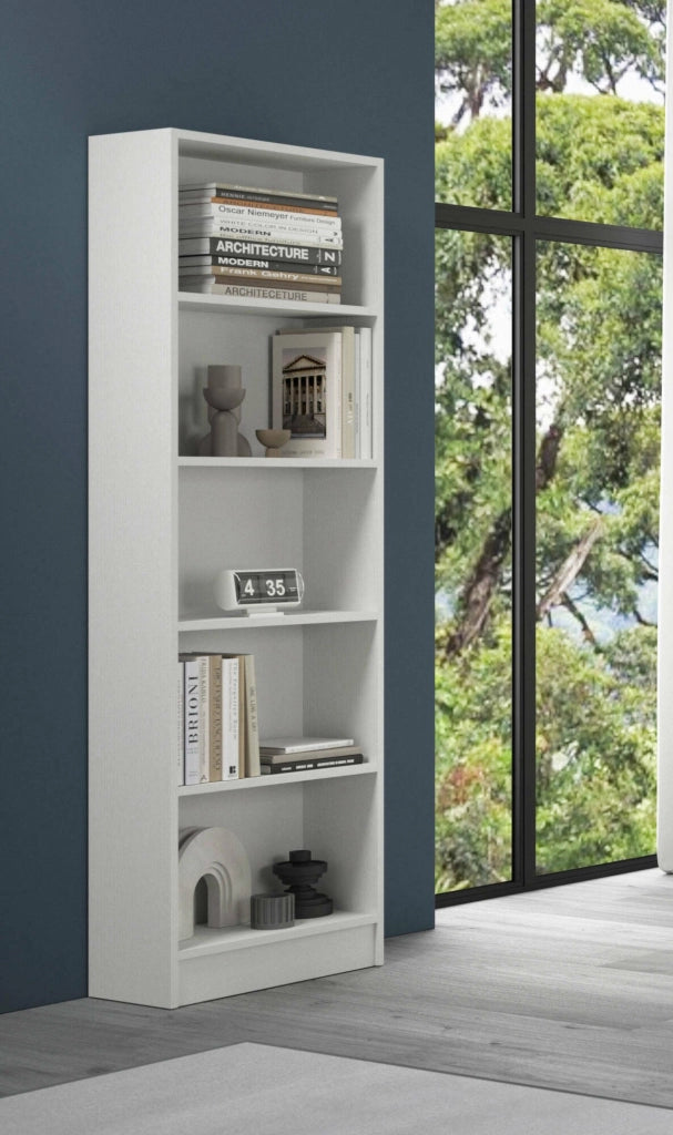 Biblioteca Giordana, Libreria 4 Ripiani Made in Italy, 57x25x186h cm Bianco