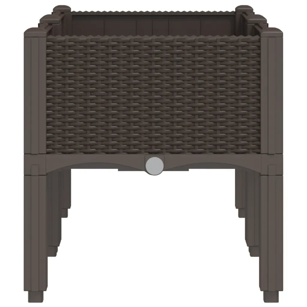 Fioriera da Giardino con Gambe Marrone 80x40x42 cm in PP