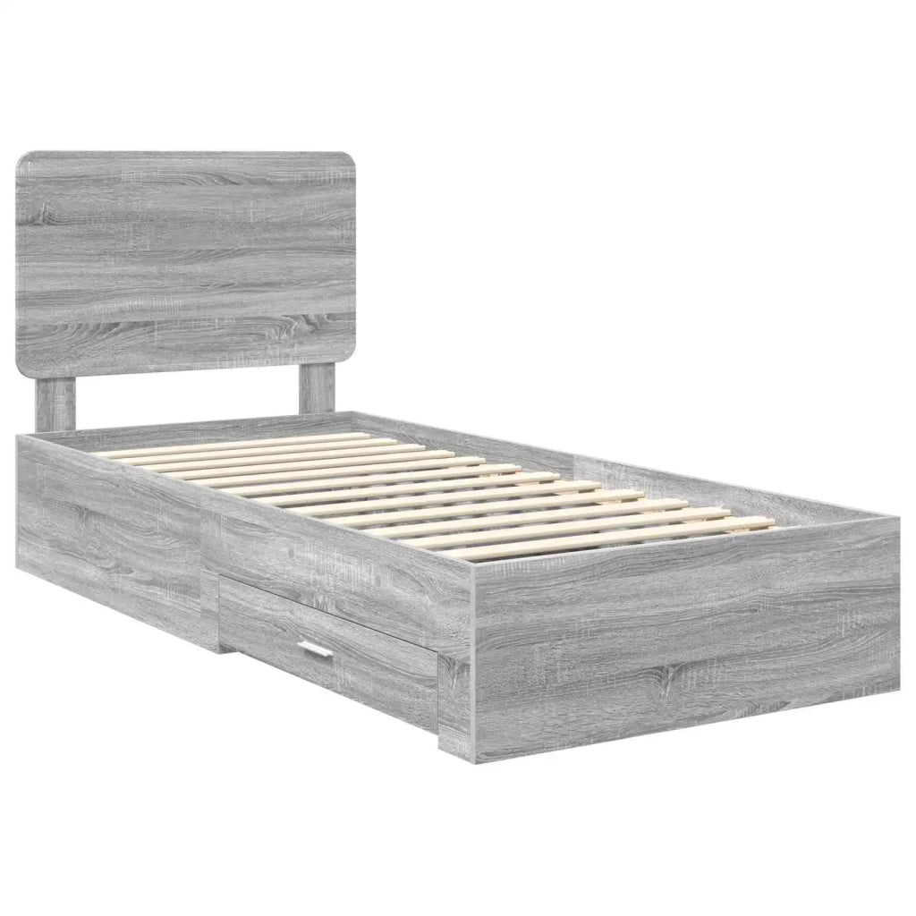 Struttura del letto Grigio Sonoma 90 x 190 cm Legno multistrato 3412842