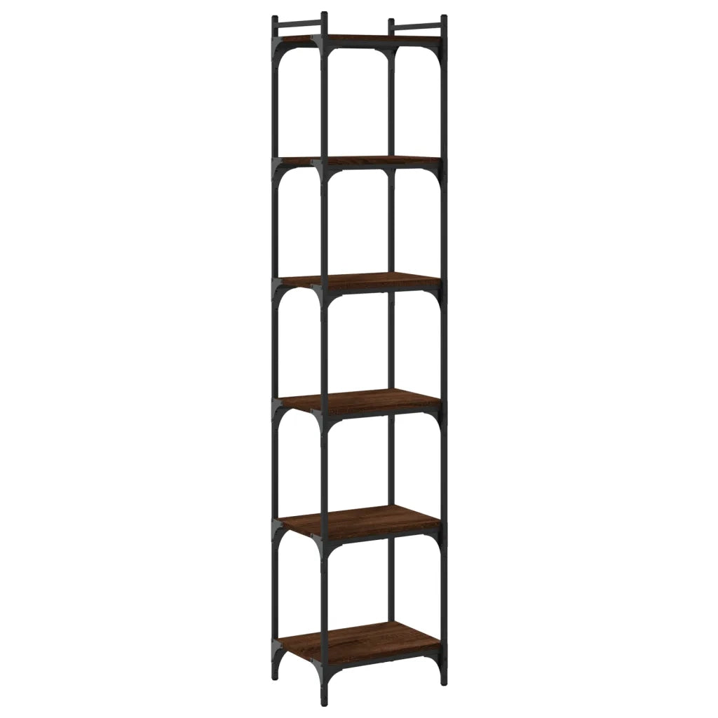 Libreria 6 Ripiani Rovere Marrone 40x30x188cm Legno Multistratocod mxl 132490