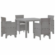 Set da Pranzo per Giardino 5 pcs Grigio chiaro Polipropilene