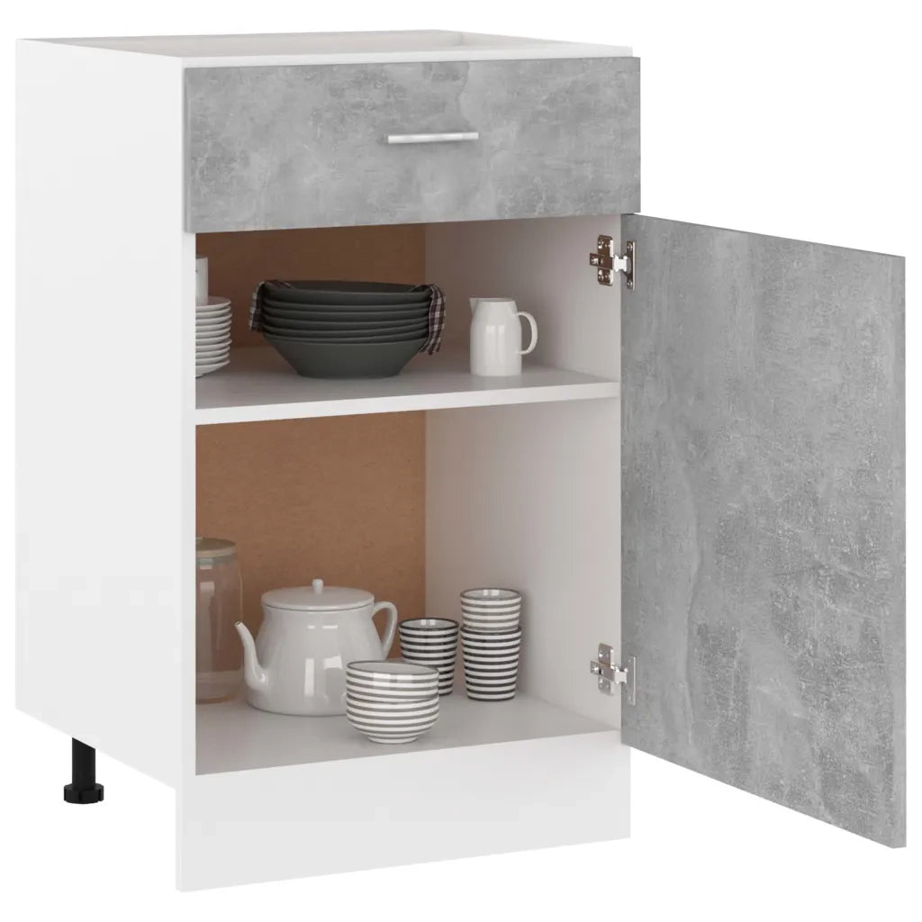 Armadio Inferiore Cassetto Â“LyonÂ” Grigio Cemento 50x46x81,5