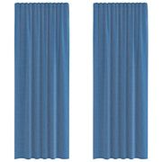 Tende in Voile con Tasche per Aste 2 pz Blu Reale