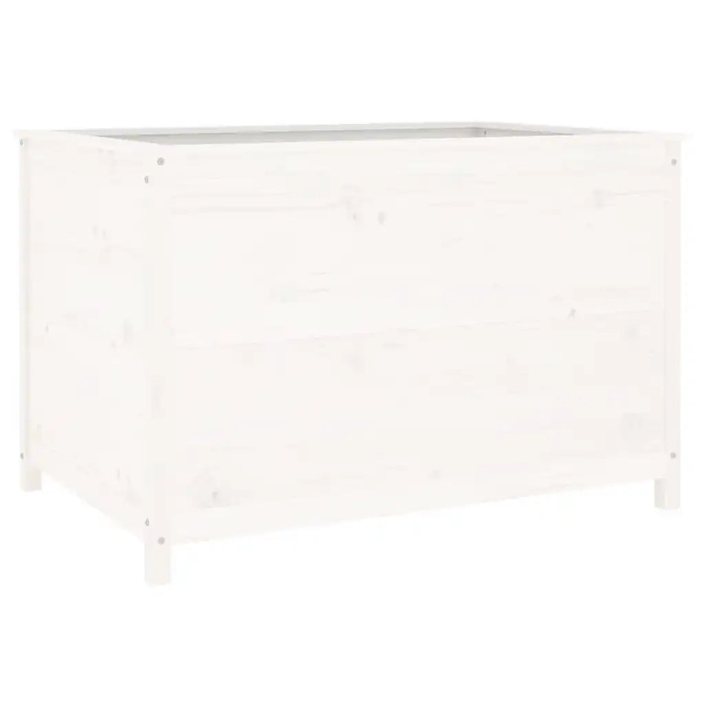 Fioriera Rialzata Giardino Bianca 119,5x82,5x78cm Massello Pino