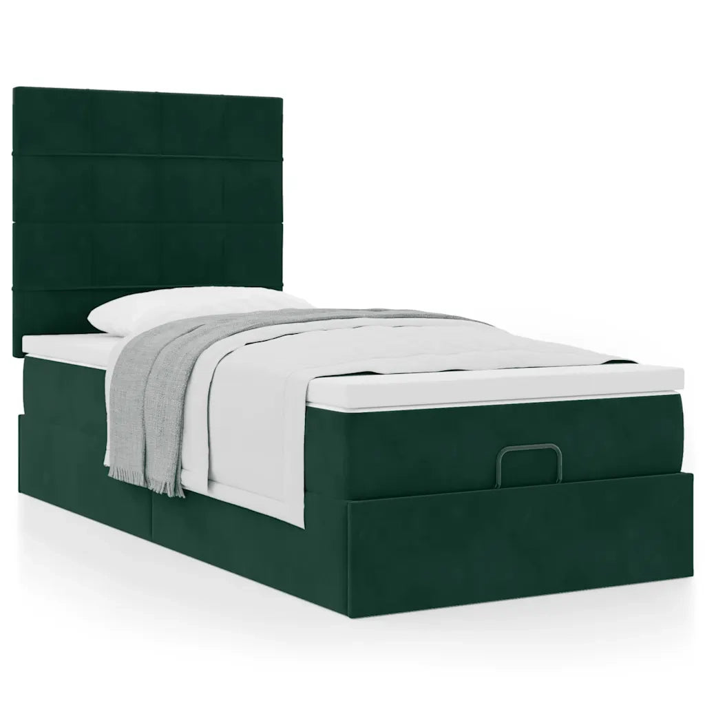 Struttura Letto Pouf con Materassi 90x190 cm in Velluto 3313442