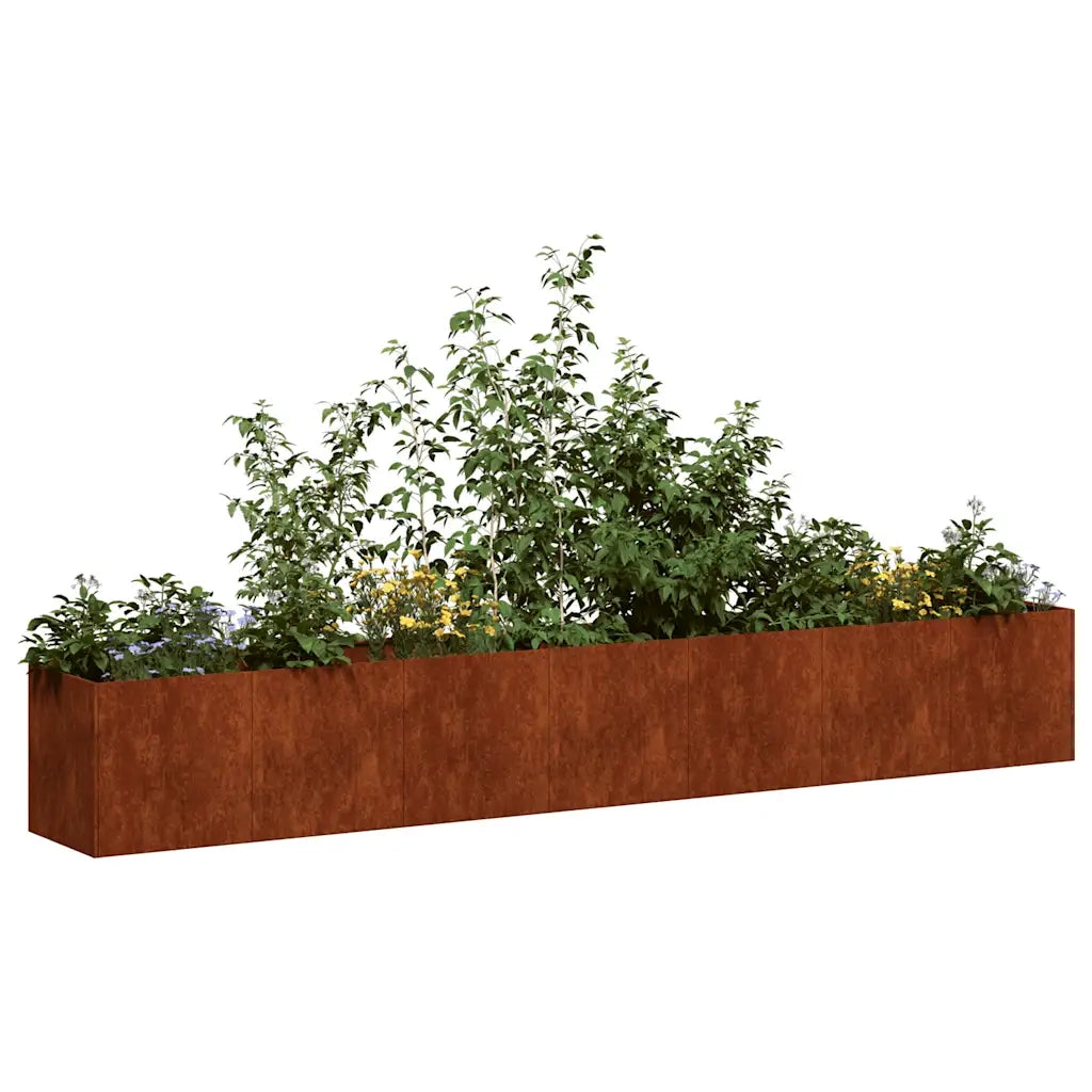 Fioriera Arrugginita 280x40x40 cm in Acciaio Corten 860695
