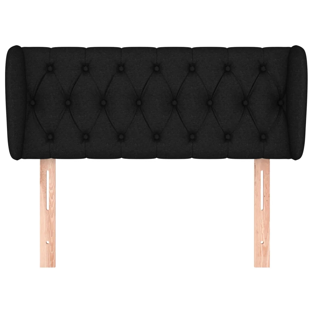 Testiera | Testata ad Orecchio Nera 103x23x78/88 cm in Tessuto