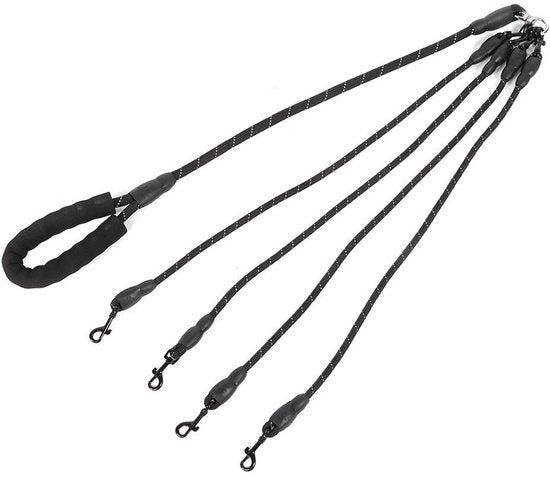 Cinturone per Cani Sottile - 4 Vie - Corda per Camminata - Adatto per Piccoli Cani - Nylon - Lunghezza Totale 1,5 m - Manico in Schiuma