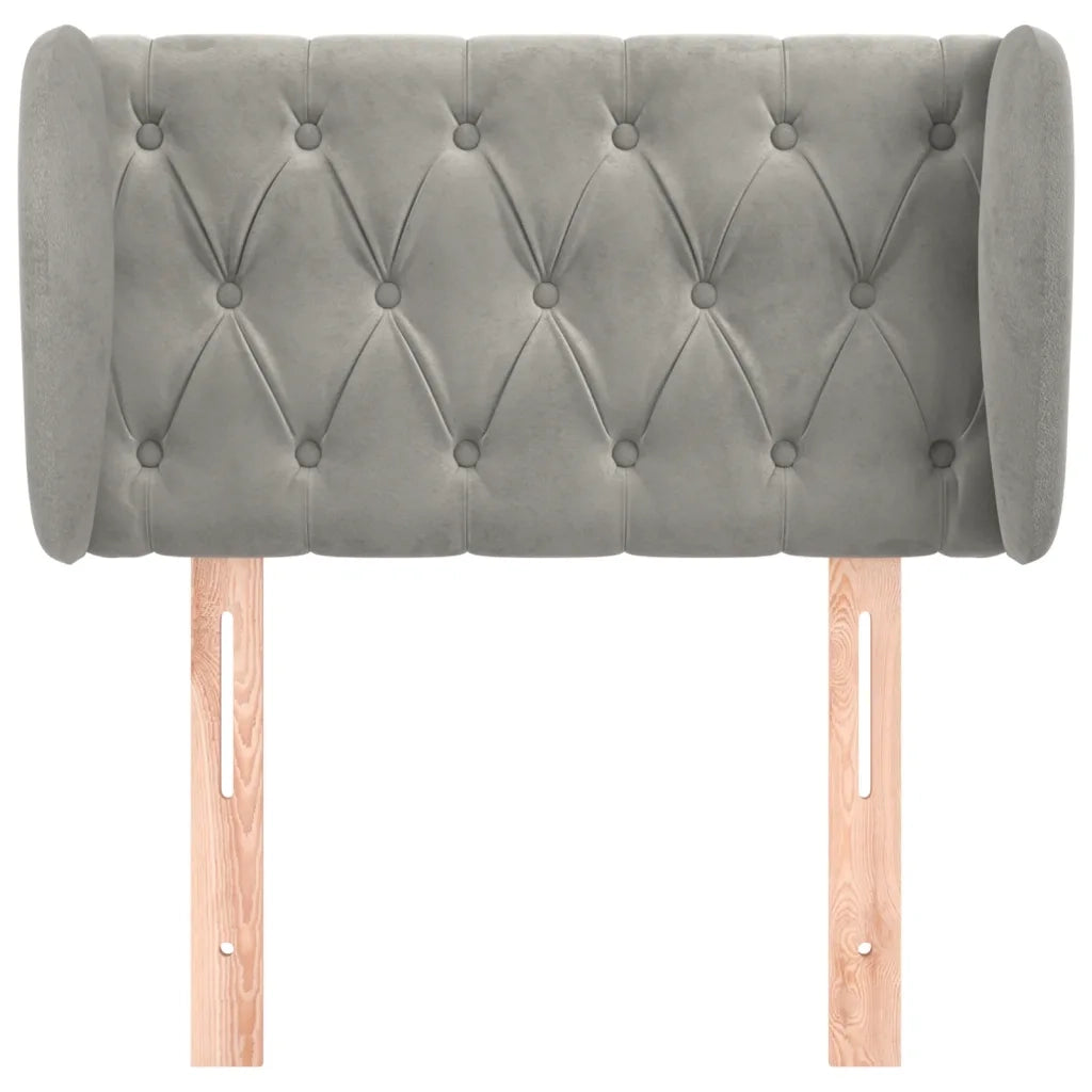 Testiera ad Orecchio Grigio Chiaro 83x23x78/88 cm in Velluto