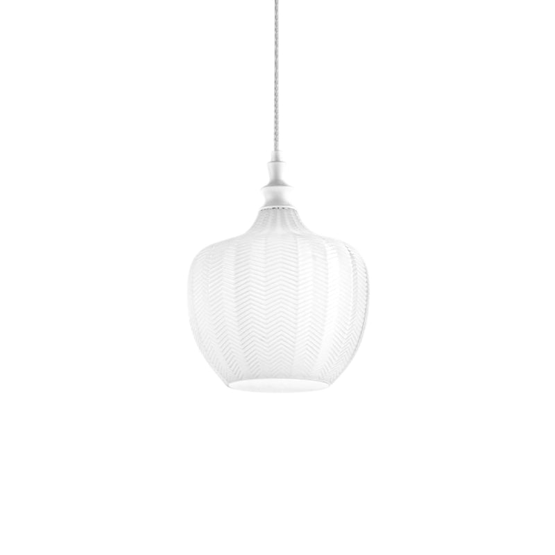 Lampada a Sospensione Cleofe S/10 Bianco - Montatura in Metallo Bianco Opaco con Vetro Opale 1xE27 Max 60W IP20 - Gealuce