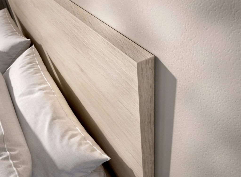Letto alla francese Howard, Sommier per camera da letto, Giroletto per stanza, Struttura porta materasso, 146x195 h100 cm, Rovere