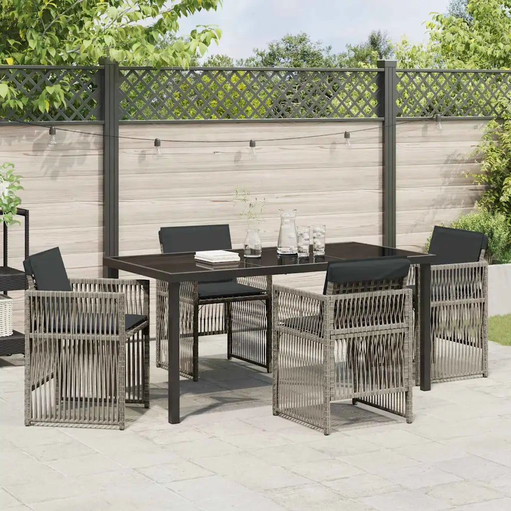 Set da Pranzo per Giardino 5 pcs Grigio 3380655