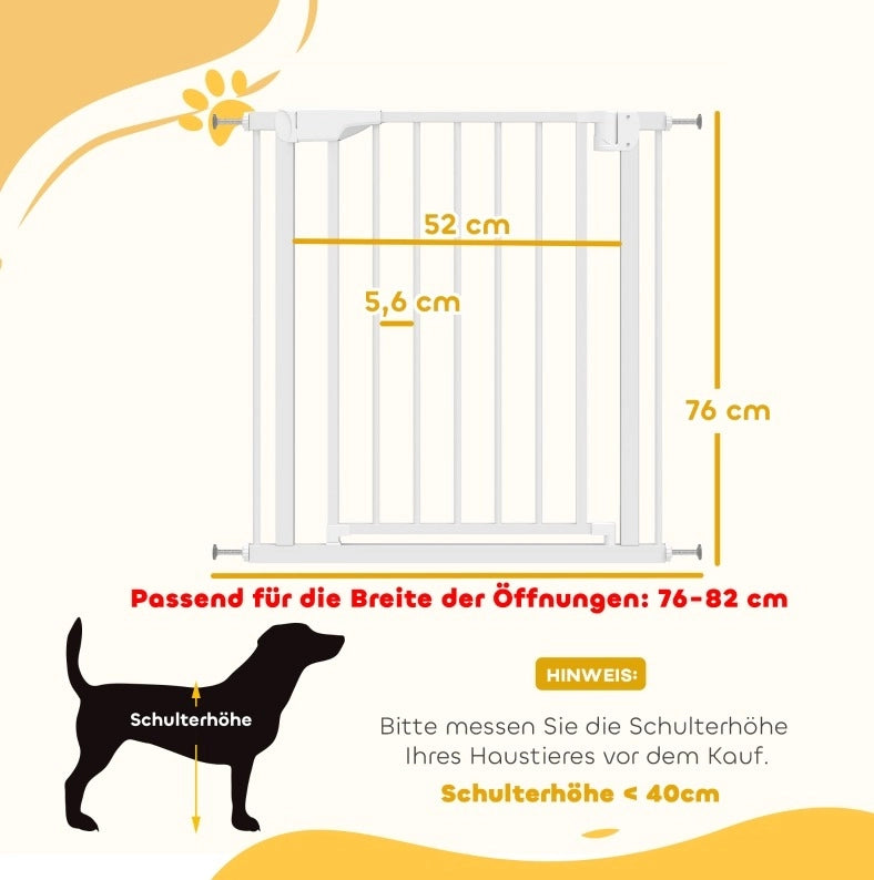 Cancelletto di sicurezza 73x4.5x82 cm con chiusura automatica; acciaio al carbonio bianco