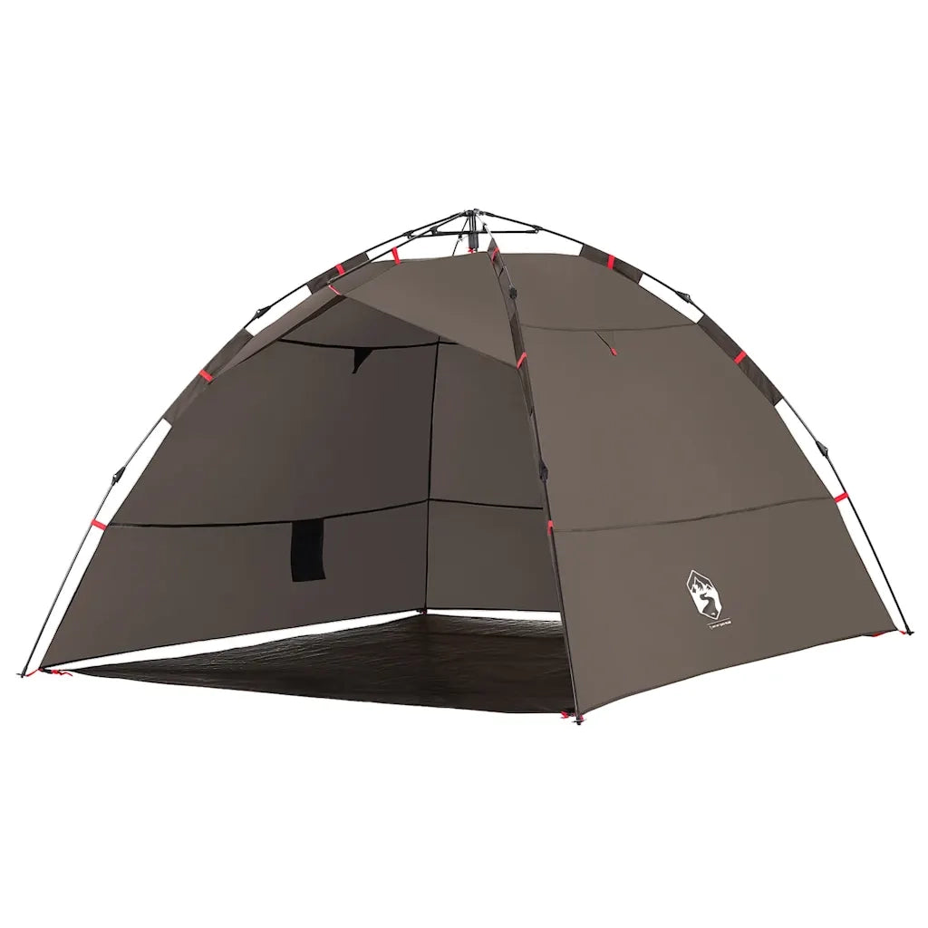 Tenda da Pesca 4 Persone-Tenda da campeggio Marrone a Rilascio Rapido 245962