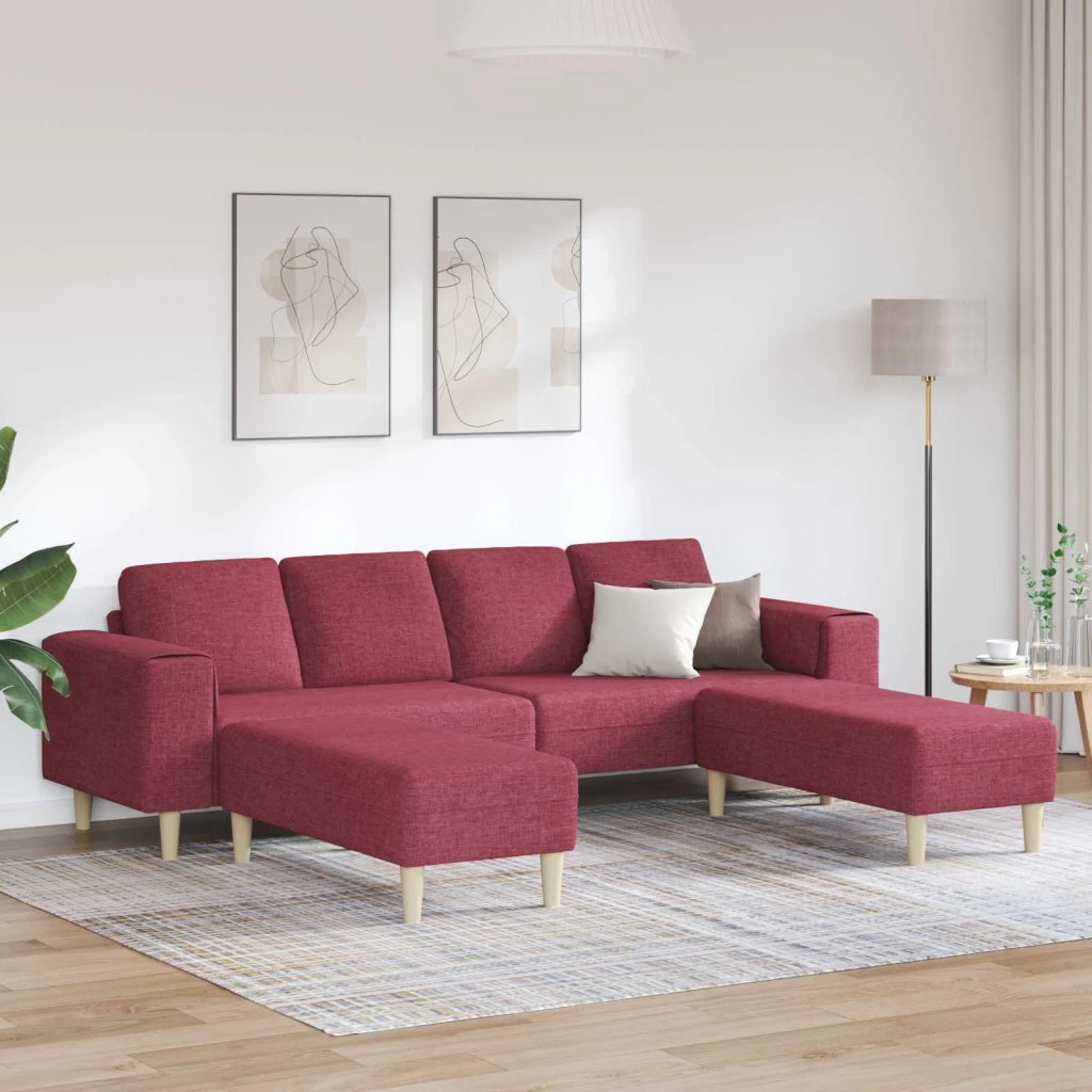 Divano per Soggiorno 3 pcs Rosso Vino 250 x 188 x 76 cm 3335115