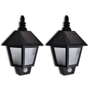 Set di 2 applique solari da parete con sensore di movimento per giardino 20 x 10 x 5 cm ABS nero 02_0046352