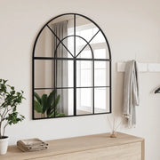 Specchio da Parete-Specchio a Muro-Specchio Decorativo Nero 80x40 cm Arco in Ferro 442349