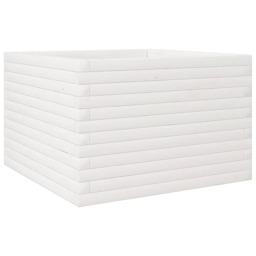 Fioriera da Giardino-Vaso da Esterno Bianca 70x70x45,5cm Legno Massello di Pino