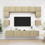 Set Porta TV 8 pz Rovere Sonoma in Truciolato cod mxl 20126