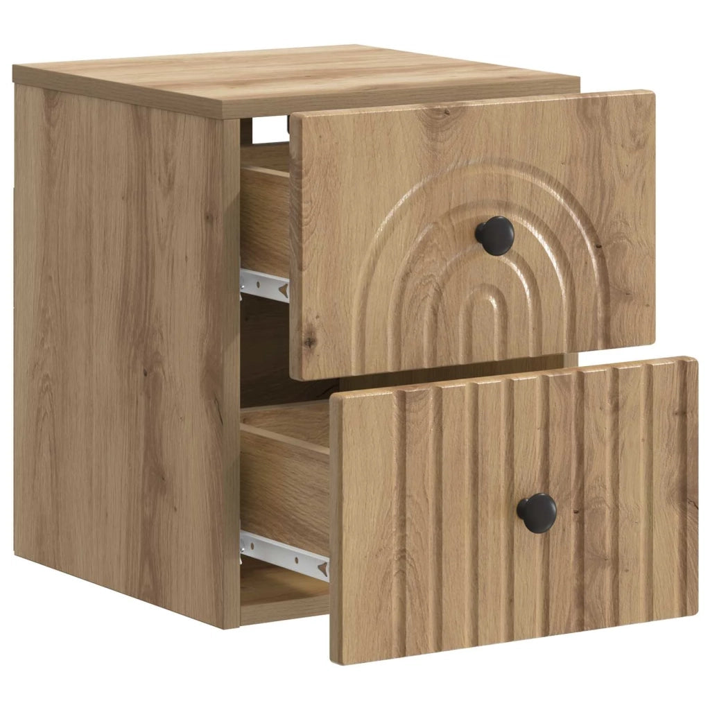 Mobiletto da notte a muro Rovere Artigianale 33 x 34,5 x 40 cm 898143