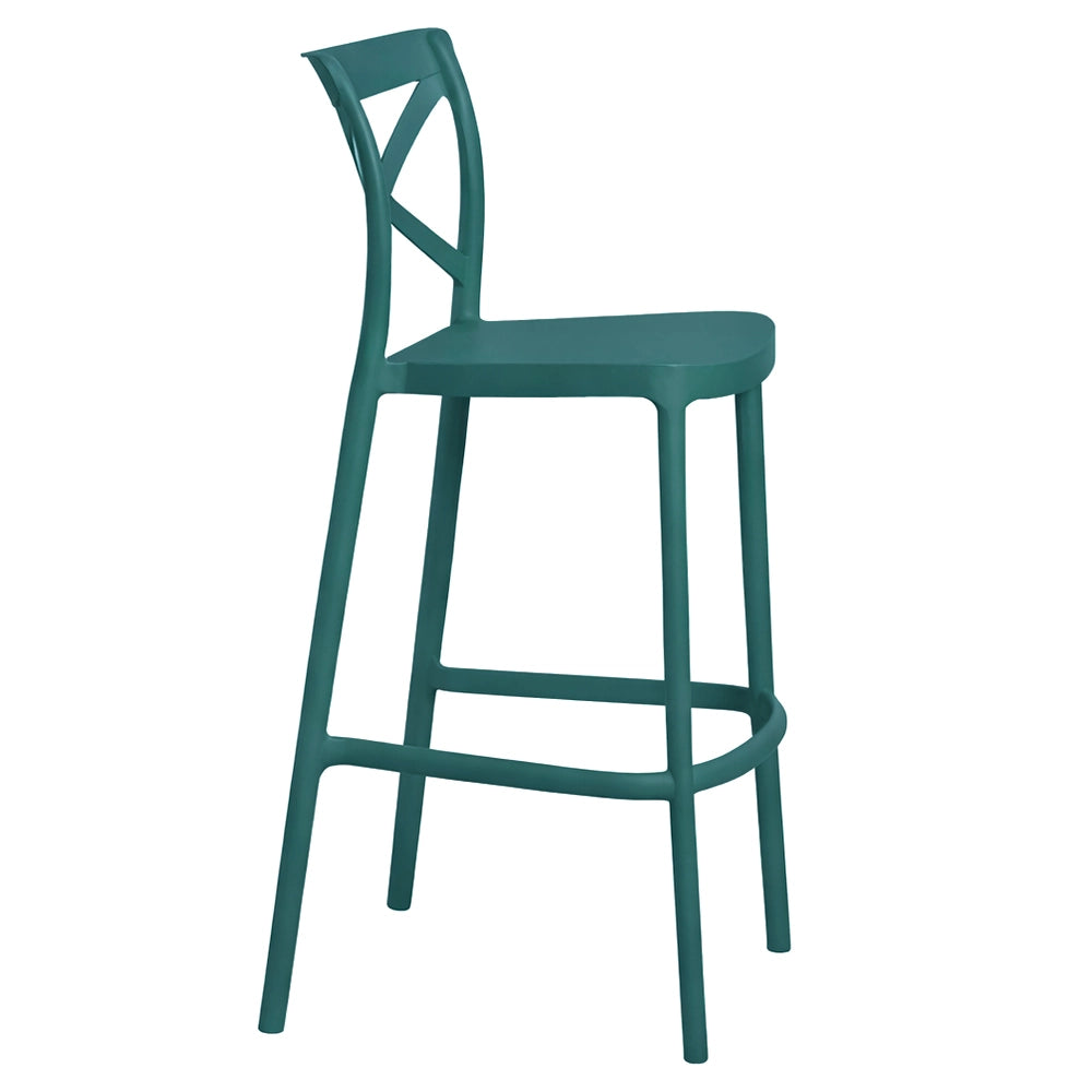 Sgabelli da bar set da 2 verde petrolio sprint plastica h 75 cm