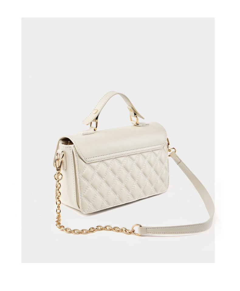 Borsa a tracolla da donna in vera pelle, colore bianco