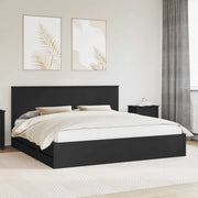 Struttura del letto-Giroletto Nero 200 x 200 cm Legno Ingegnerizzato 956741