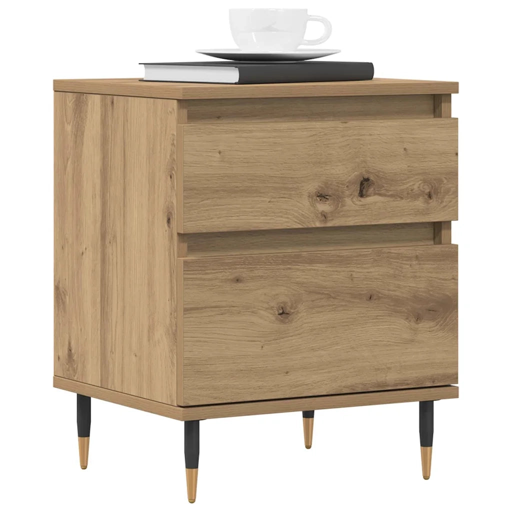 Comodino-Tavolino da notte Rovere Artigianale 40x35x50 cm in Legno Multistrato 631700