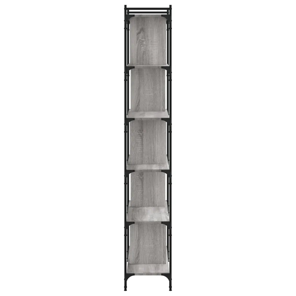 Libreria-Scaffale per Libri-Mobile di Stoccaggio Grigio Sonoma 6 Ripiani 76x32x192 cm Legno Multistrato