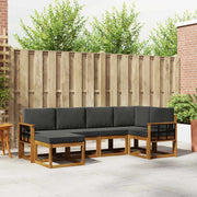 Set di divani da esterno con cuscino 6 pcs Naturale e Antracite