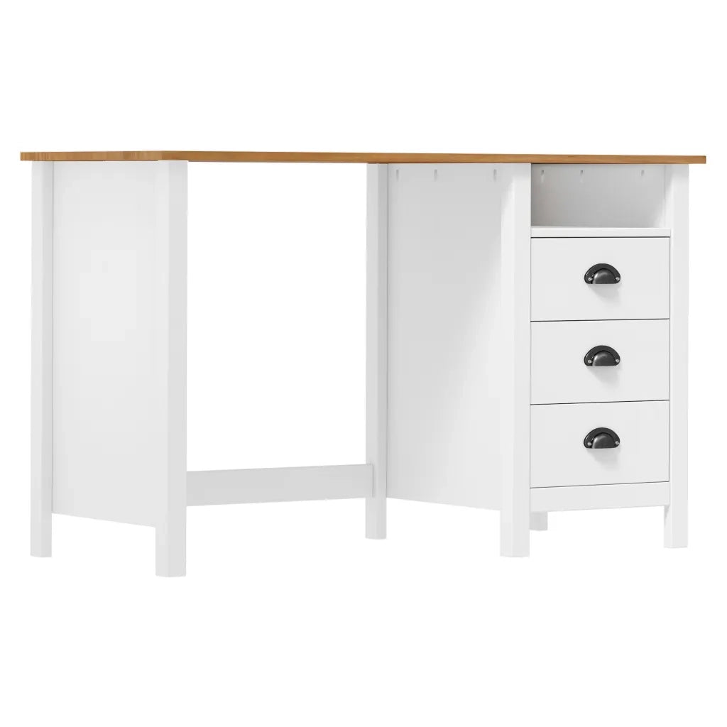 Scrivania Hill con 3 Cassetti 120x50x74 cm Massello di Pino