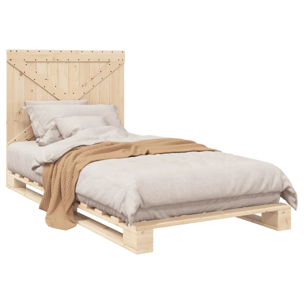 Giroletto con Testiera 100x200 cm Legno Massello di Pino 3281569