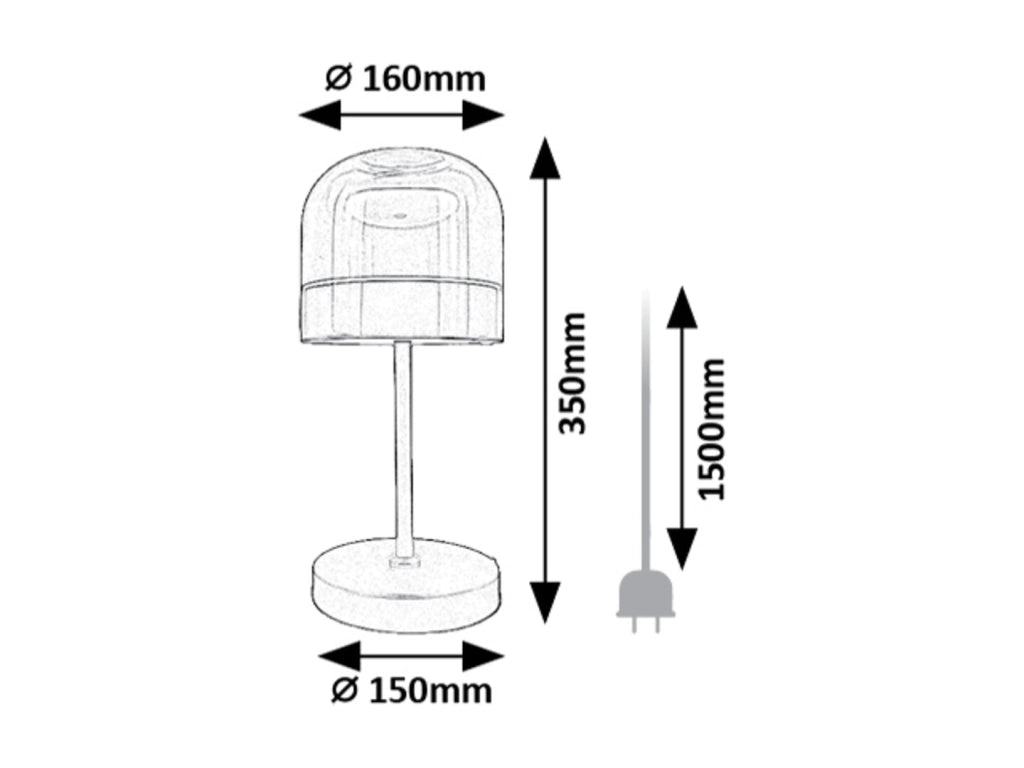 Lampada da tavolo LED 13W nera vetro fumé Xelira Rabalux