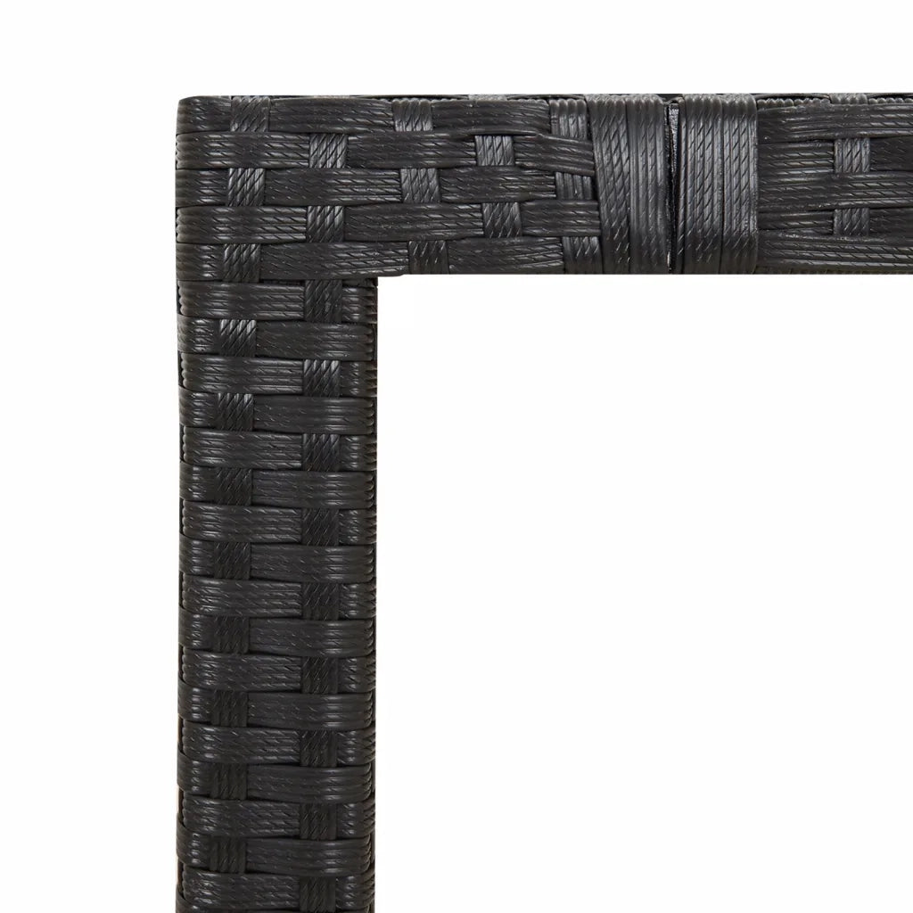 Set da BistrÃ² da Giardino 7 pz con Cuscini Nero in Polyrattan