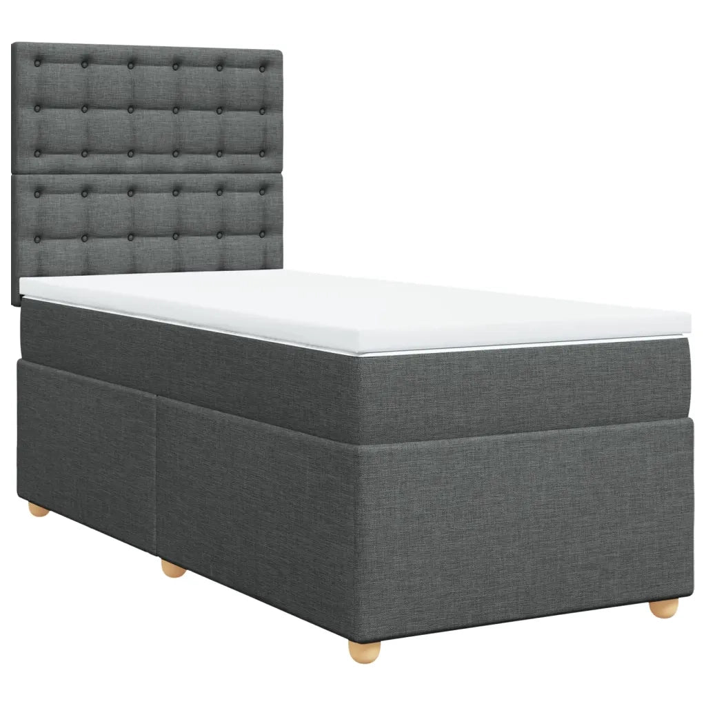 vidaXL Giroletto a Molle con Materasso Grigio Scuro 90x190 cm Tessuto
