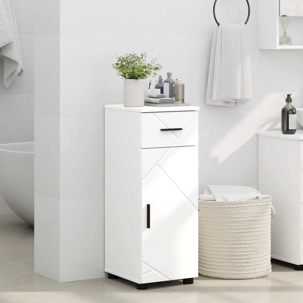 Mobile da Bagno con cassetto Bianco Lucido 30 x 35 x 80 cm 883328