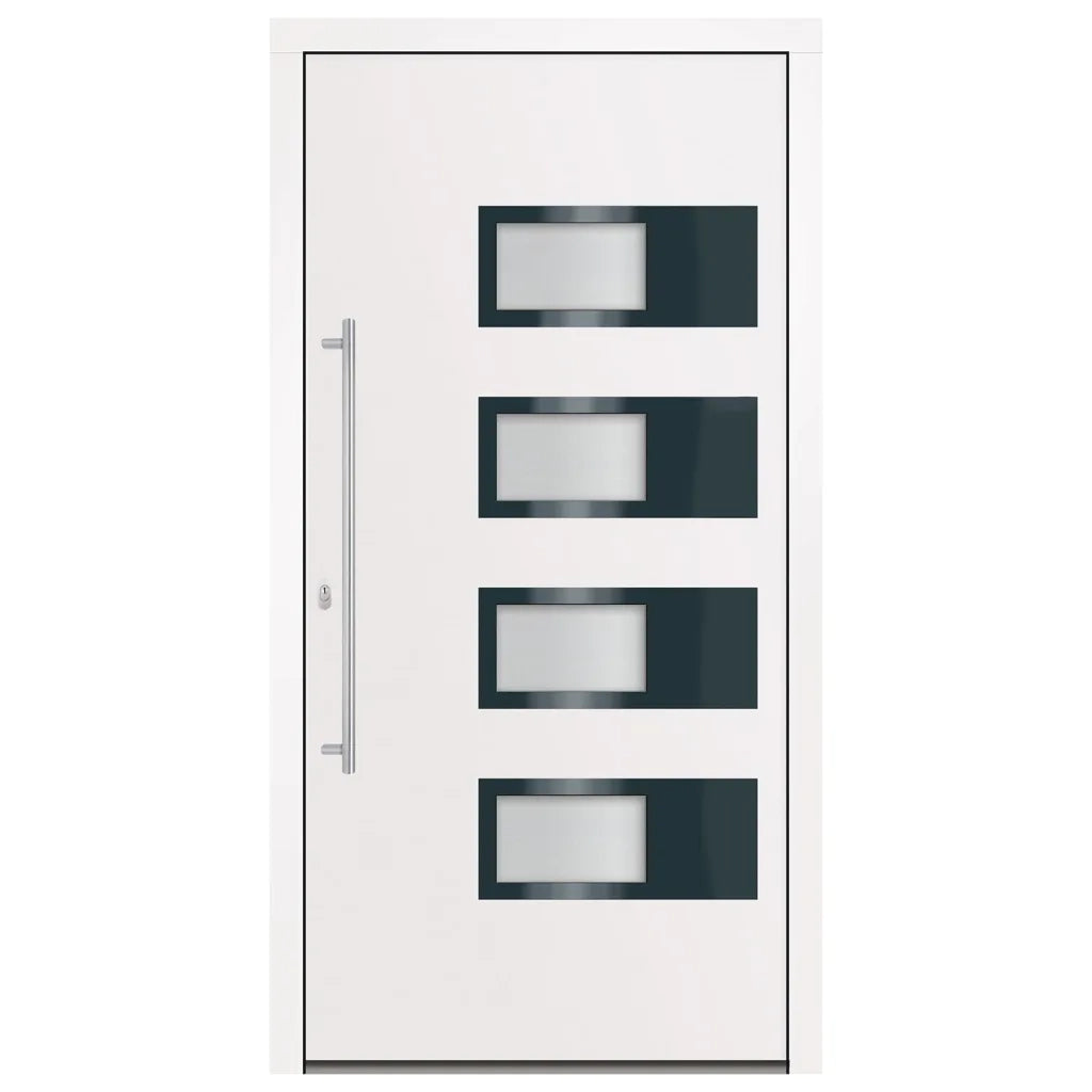 Porta Ingresso Bianca 100x200 cm in Alluminio e PVCcod mxl 117997