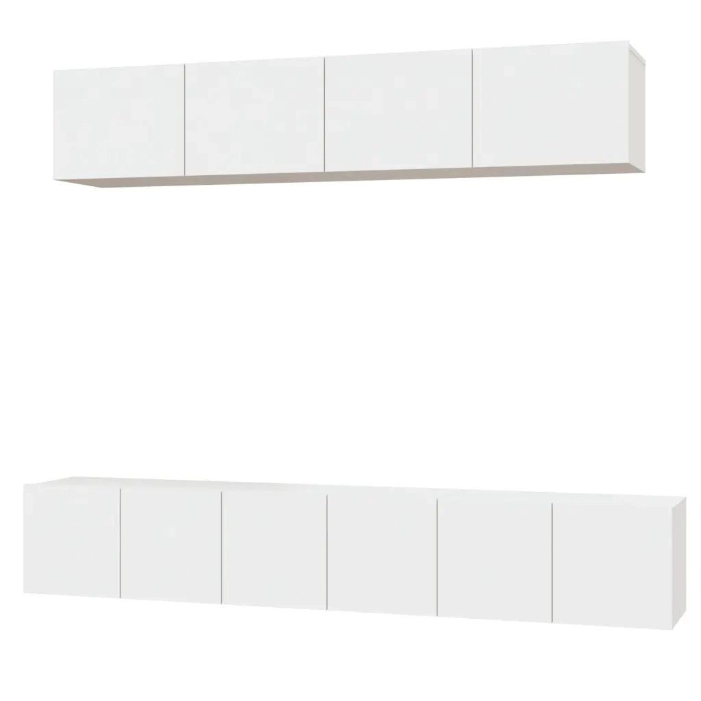 Set di Mobili Porta TV 5 pz Bianco in Legno Multistrato cod mxl 58766