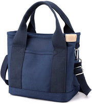 Borsa per donna con cerniera - Schoudertas per donna con 3 compartimenti - Adatto per lavoro o shopping - 23*21*15 cm - 1 pezzo - Blu scuro