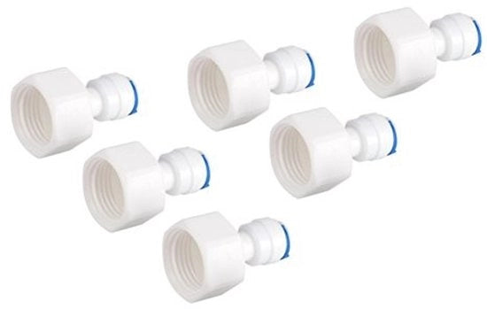 Connettore rapido 1/4 a 1/2 femminile - 6 pezzi - Connettore per filtro idrico - Osmosi inversa - Materiale premium in plastica - Installazione semplice - Fitting per filtro idrico