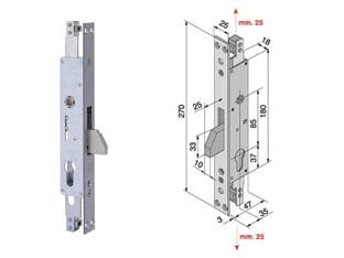 SERRATURA TRIPLICE INFILARE PER MONTANTI SOLO CATENACCIO 085.35- - mm.35 (085.35.01.0) - 1 pezzi WELKA