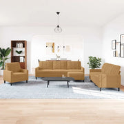 Set di Divani 4 pz con Cuscini Marrone in Velluto 3278448