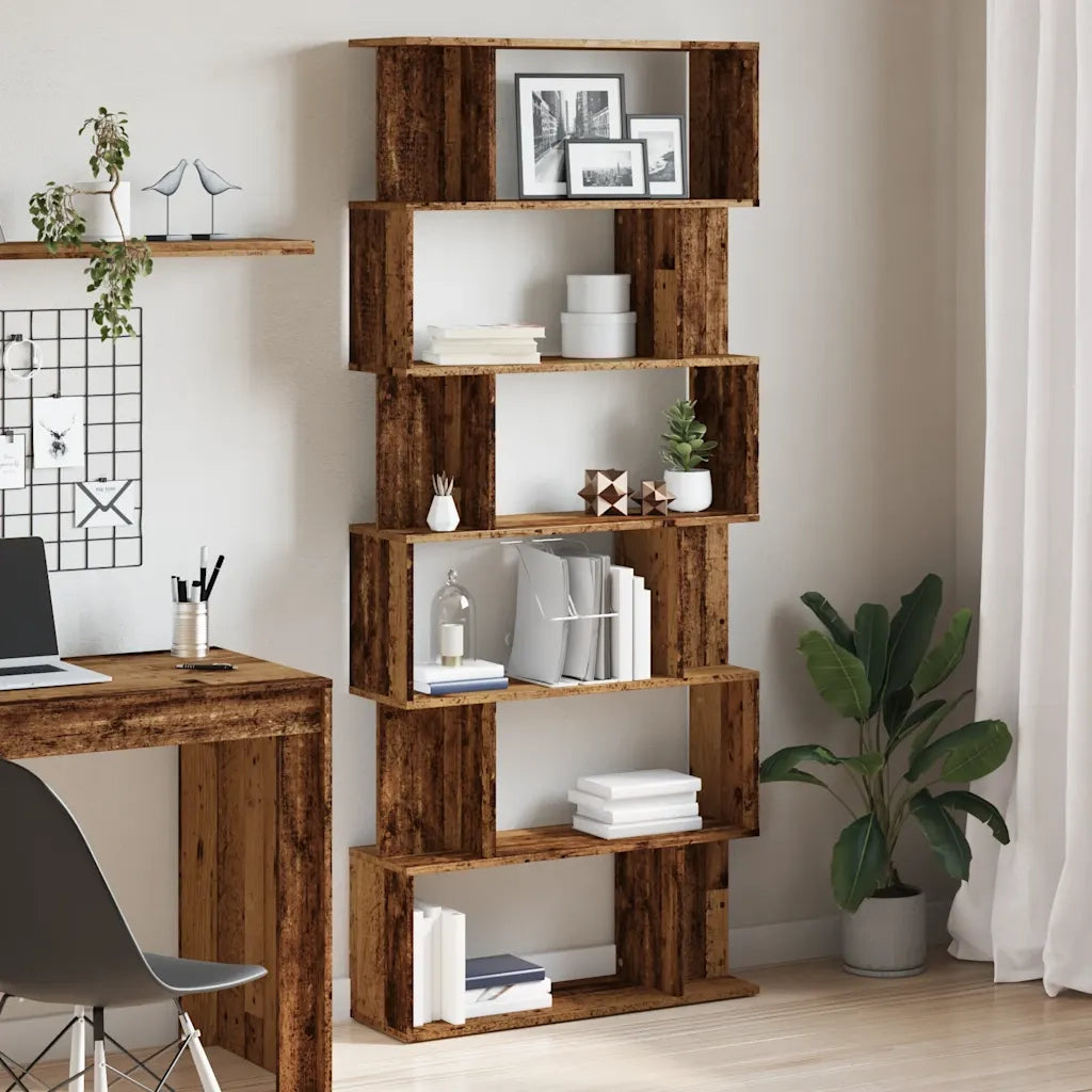Libreria-Scaffale per Libri-Mobile di Stoccaggio in Legno Antico 80x24x192 cm Legno Multistrato