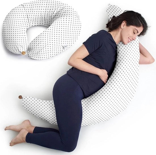 Cuscino per l'allattamento, cuscino per la gestazione per dormire, cuscino laterale, XXL, copertura interamente di cotone, multifunzionale