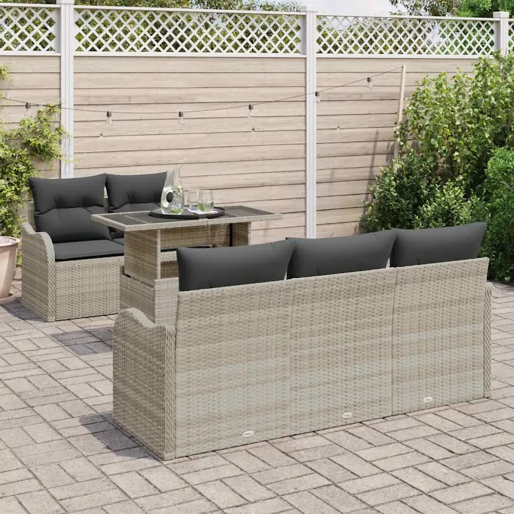 Set Divano da Giardino con cuscino 6 pcs Grigio chiaro 3357115