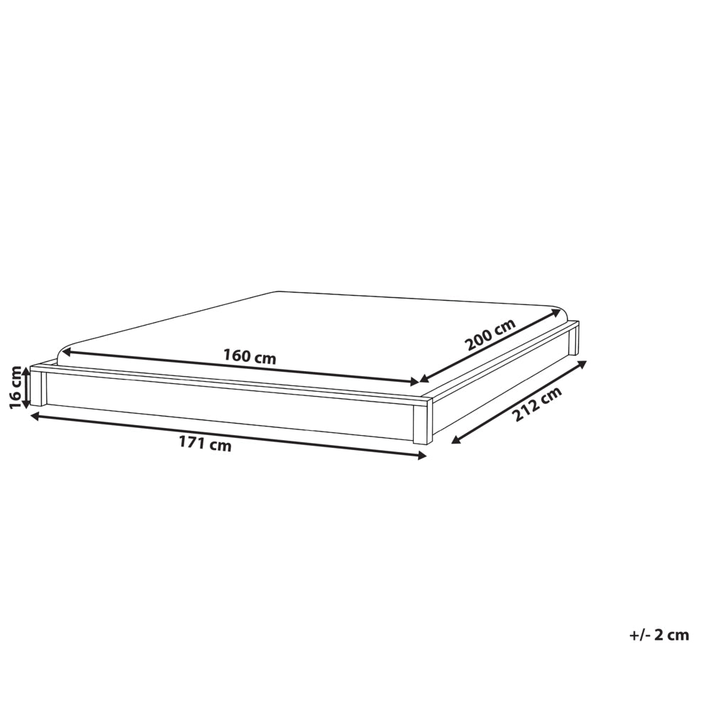Letto con rete in legno marrone scuro 160 x 200 cm senza testiera, design minimalista
