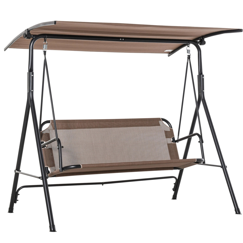 Dondolo da Giardino 2 Posti con Parasole ¨C Zephmum ¨C Marrone 172x110x155 cm